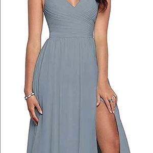 V-neck Long bridesmaids dress